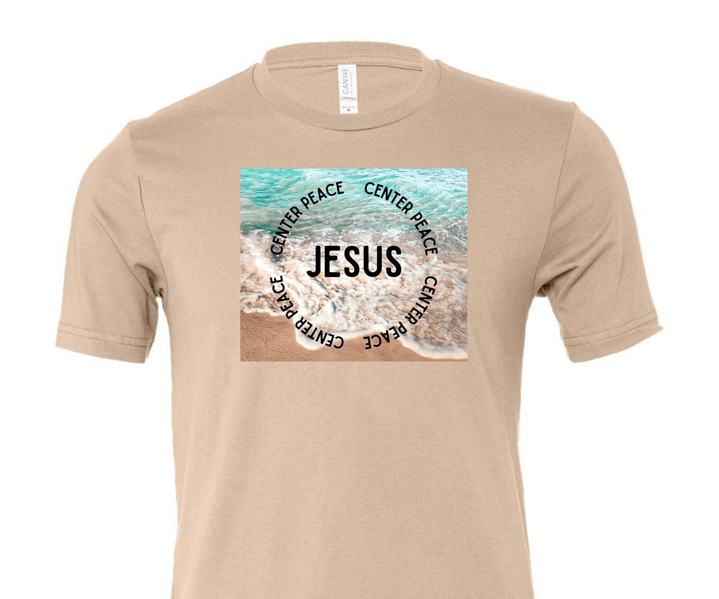"Jesus is My Center-Peace" short sleeve - Tan