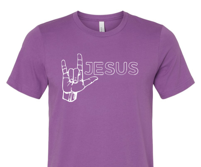 "I Love You Jesus" short sleeve - purple