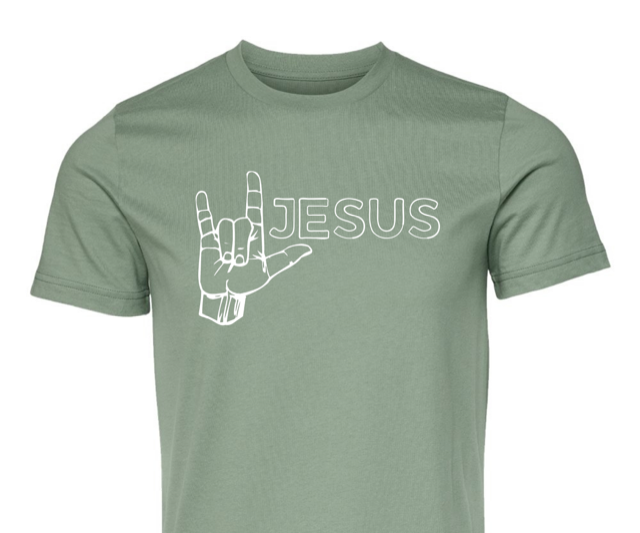 "I Love You Jesus" short sleeve - olive