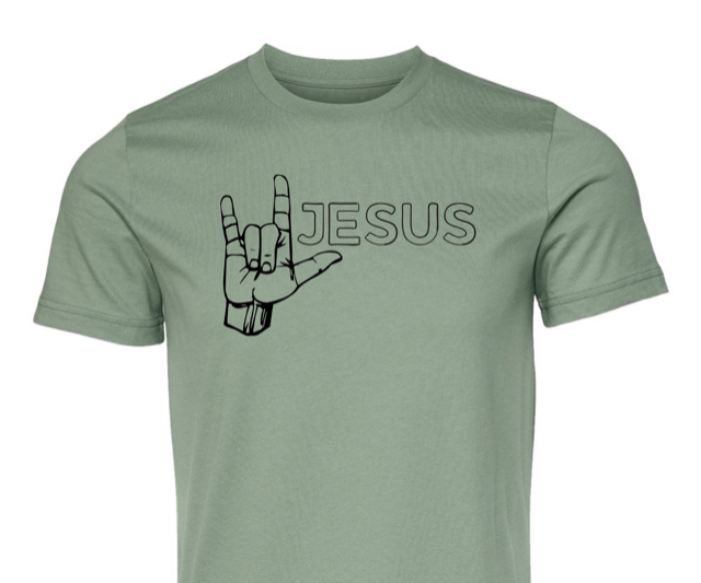 "I Love You Jesus" short sleeve - olive