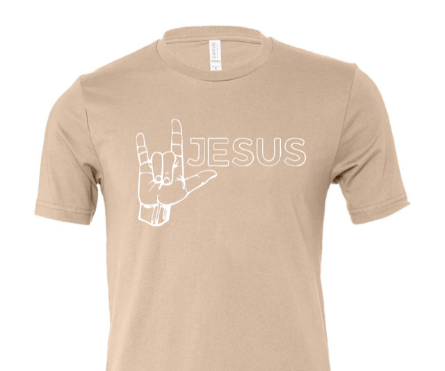 "I Love You Jesus" short sleeve - tan